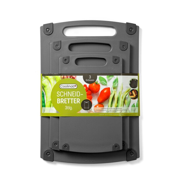 Coolinato 3tlg Set Schneidebretter versch Grössen grau