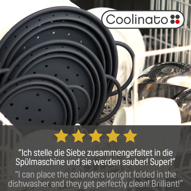 Coolinato faltbares Silikon-Sieb 16 cm rot