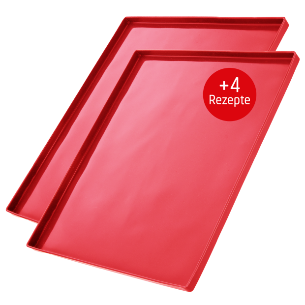 Coolinato 2pc silicone baking mould, 37,5x27cm, RED