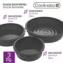 Coolinato 3pc round baking mould set, 25,5/20/16cm,GREY