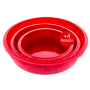 Coolinato 3pc round baking mould set, 25,5/20/16cm,RED