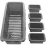 Coolinato Silikon Kastenform Set 5tlg,  GRAU, inkl. Rezepte