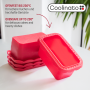 Coolinato 5pc silicone loafpan baking mould, RED