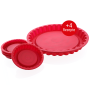Coolinato 5pc silicone baking mould, Tartes, RED