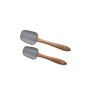 Coolinato 2pc silicone cooking spoon set, acacia wood