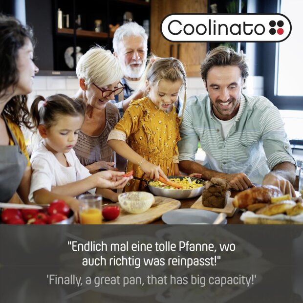 Coolinato Grossraumpfanne 24cm / 3,8l aus Edelstahl – unbeschichtet