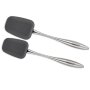 Coolinato 2pc silicone cooking spoon set, stainless steel