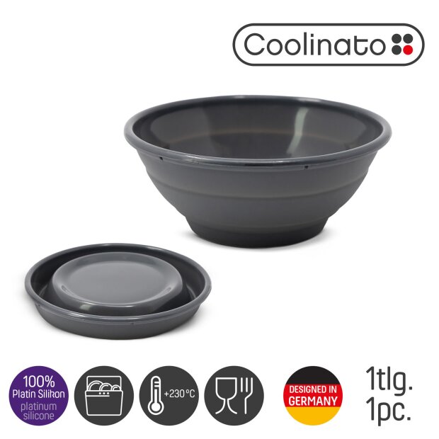 Coolinato faltbare Silikon-Schüssel 16cm GRAU